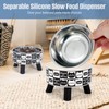 2PCS Elevated Cat Bowls with Slow Feeder, Wide Raised Stainless