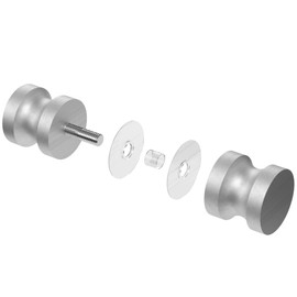 Weichen Glass Shower Door Dual Sliding Door Frameless Shower Doors Clear Bathroom Door (Chrome Round Shower Door Handle, 1 3/16 in Shower Door Handle 2PCS)