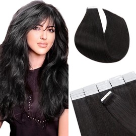 Tape-in real hair extensions, hairpiece, 100% Remy human hair