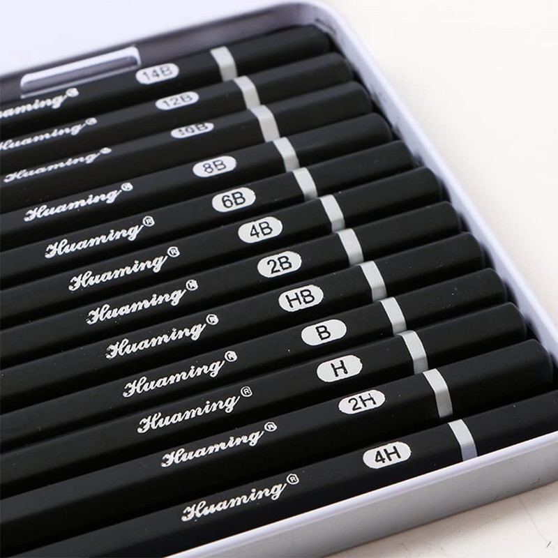 12 Piece Graphite Pencils Set 14B-4H Pencils for Drawing, Sketching,