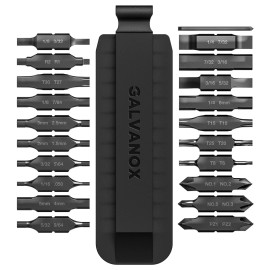 Galvanox 21PC Flat Bit Kit for Leatherman – S2 Steel w/ Sheath Holder (Black)