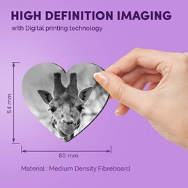 1 x Heart MDF Magnets - Pretty Giraffe Wildlife Africa African 35102