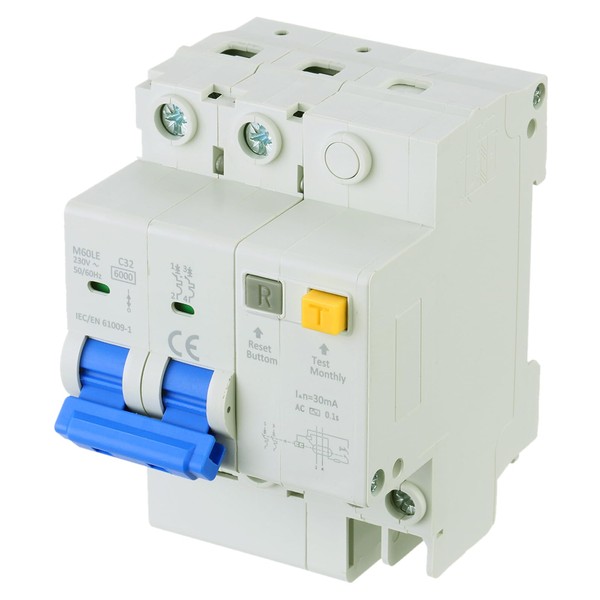 MECCANIXITY Miniature Circuit Breaker 2Pole AC 230V 32A DIN Rail
