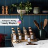 Set of 24 Glass Spice Jars with Various Labels, Bamboo