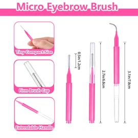 Micro Eyebrow Brush Set with Cap 50Pcs Eyelash Spoolies Comb Brow Lamination Brush Mini Spoolie For Eyelash Extensions Lash Lift Tools