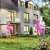 Outdoor Solar Garden Lights Hollow Metal Flamingo Lawn Light LED