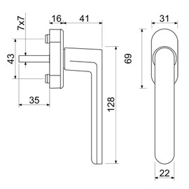 FELGNER Set of 2 Sevilla Window Handles in White, Classic Aluminium Handle Window Knob with Zinc Core + Hidden Screws + Oval Rosette Easy Installation Rotary Knob Corrosion Resistant Powder White