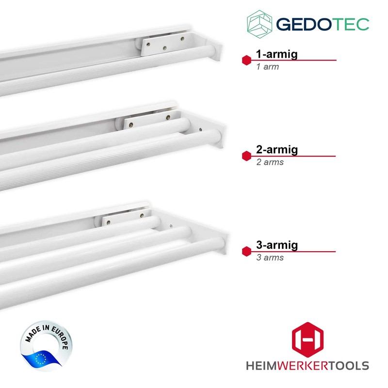 Gedotec Hostel Towel Rail Extendible 1 Arm 1 Piece Towel
