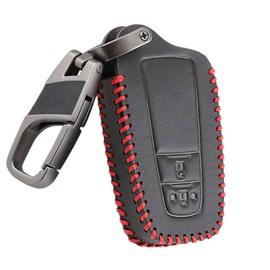 OTMIK Leather Car Key Case Cover Compatible with Toyota C-HR Prius Remote Control Protection 2 Buttons, red