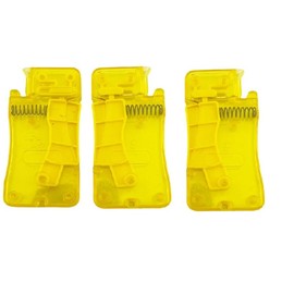 3Pcs Plastic Threading Device with Spring for Sewing Crafting Quilting DIY Art Supplies (Yellow)