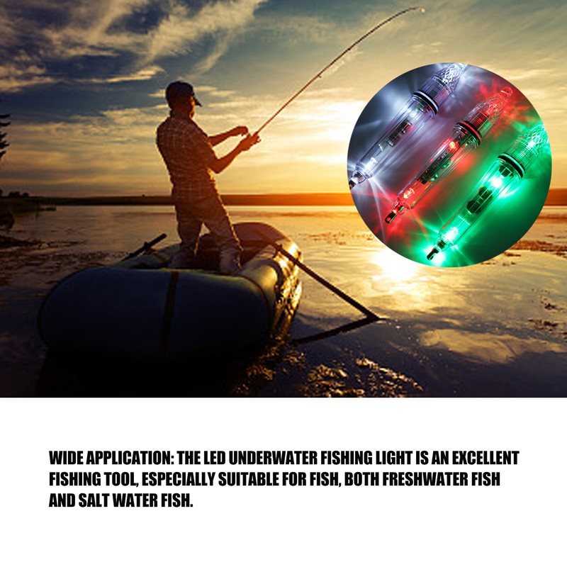 3Pcs Underwater Fishing Light LED Plastic Disposable Bait Lure Lamp