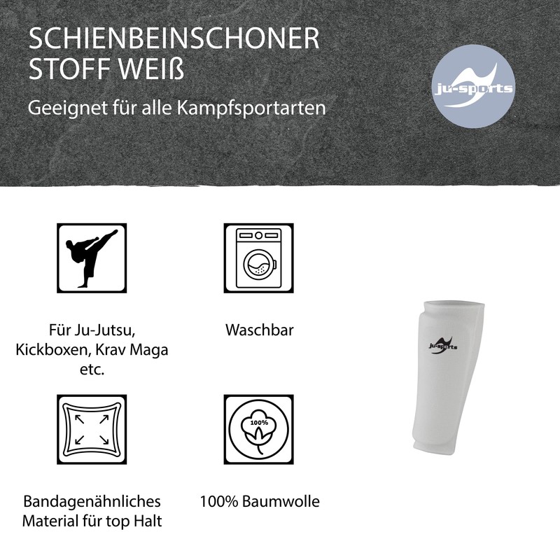 Ju-Sports Shin Guard White, red, Large