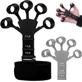 Ejercitador de Dedos Mano de Agarre Ejercicios,Fortalecedor de Dedos de Silicona,Grip Strength Trainer de 6 Niveles de Resistencia,para Entrenamiento de Fuerza,Finger Strengthener,Flexgrip Mano,2PCS