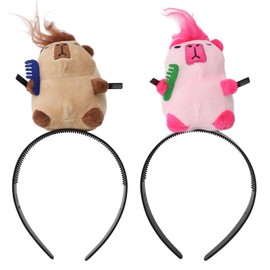 TNSLAND Capybara Women's Headband, Cute Capybara Hair Band, Cosmetic, Cartoon Animal Hair Band, Hair Band, Hairband, Cosmetic Hairband, Men for Children, Headdress, Make-Up, Stage Performances, Pack