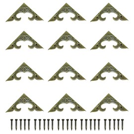 JINXM Pack of 20 Vintage Metal Corners Vintage Corners Decoration Antique Brass Metal Corner Protectors for Decorative Cabinet Jewellery Box DIY Accessories (30 x 30 x 4 mm)