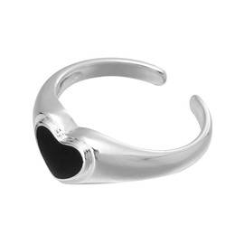 Ushiny Vintage Heart Ring Silver Engagement Ring Open Rings Adjustable Ankle Ring Jewelry for Women and Girls, Silver