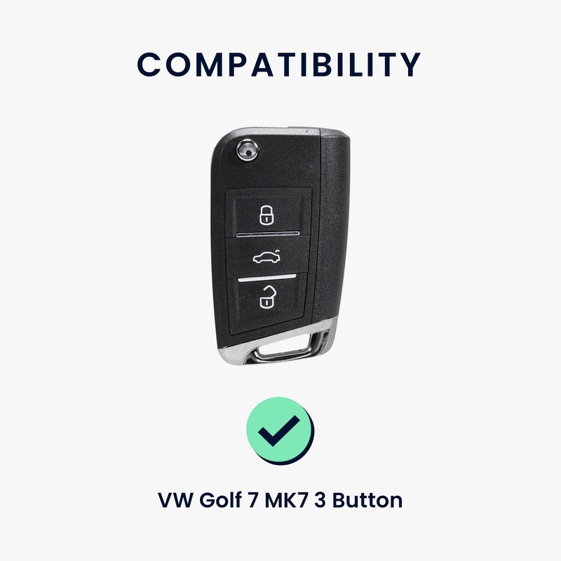 kwmobile Premium Leather Car Key Protective Case Compatible with VW