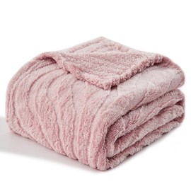 lifein Throw Blanket for Couch - Soft Boho Bed Throw Blanket, Fleece Cozy Blanket, Cute Fluffy Lightweight Blankets&Throws for Sofa,Chair,Home Decor,Woman(50x60in,Pink)