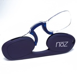 Calabria Noz Nose Pinching Rimless Armless Reading Glasses +1.50 Blue 3 Pack Men Women Keychain Case Pocket Reader Compact