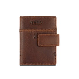mano Don Leon Card Holder Wallet - Men's Leather Credit Card Wallet - Credit Card Holder Wallet, Brown, Mid - Brown, Classic