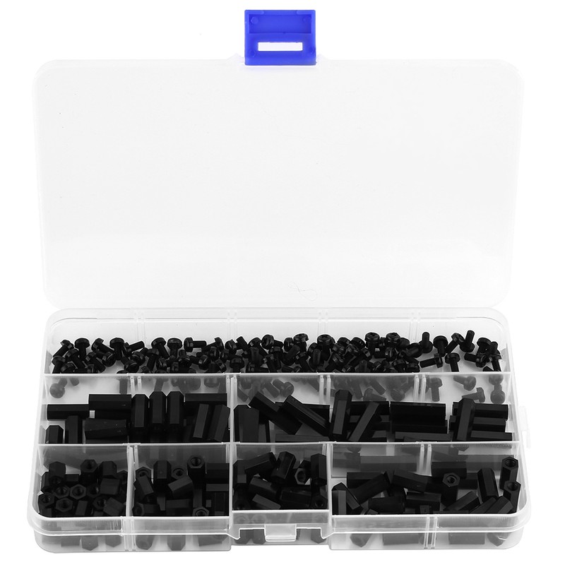 250PCS Nylon M3 Female Standoff Spacer Screw Assortment Kit Hex