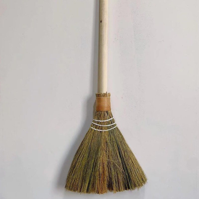 Alipis Straw Soft Broom Detachable Handle Hand Broom Rustic Farmhouse