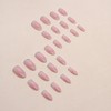 24Pcs Press on Nails Almond Medium, Nude Pink Artificial Acrylic