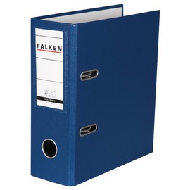 Exacompta - Ref 11285616000F - FALKEN - PP Portrait Lever Arch Files - Suitable for A5 Documents, 80mm Spine, Spine Label, Metal Finger Hole - Blue
