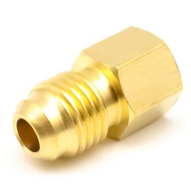 AHFMANG 5PCS Brass Flare Tube Fitting Coupling 1/4" Male Flare x 1/8" NPT Female Pipe Connector Gas Adapter
