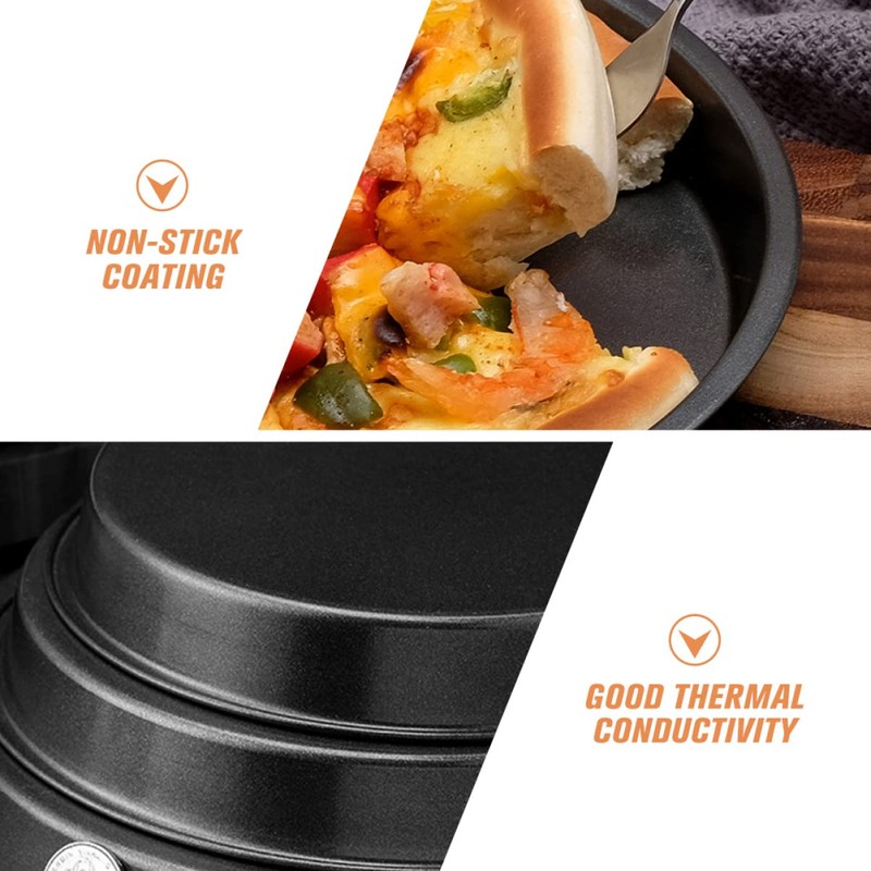 Operitacx Non Stick Pizza Baking Tray Carbon Steel Baking Pan