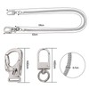 Ahiller 25インチ ステンレススチール ウォレットチェーン&キーチェーン 合金ダブルロックカラビナクリップ付き パンクスタイルメタルデザイン オートバイライダー、バイカーギア、財布アクセサリー用 (BK-シルバー)