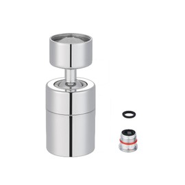 Hibbent Kitchen Tap Aerator, 2 Modes Faucet Aerator with M18.5 Adapter, Adjustable 360-Degree Swivel Water Saving Faucet Sprayer Head Big Angle Sink Aerator Chrome, 22mm Female Thread