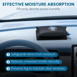 Gizmolet 500g × 2 [2.2 lb] Rechargeable Car Dehumidifier Bag, Microwave Fast Reactivation Large Desiccant Packs for Storage Gun Safe Car Bathroom, Silica Gel Moisture Absorber for Camera and Valuables