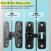 Suithink Barn Door Latch 90 or 180 Degree Slide Black