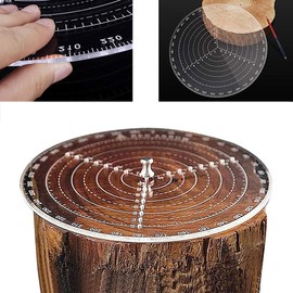 Woodturning Round Center Finder Woodworking Compass Circles Drawing Tool Acrylic Accurate Scale Centering Ruler for Woodturners Turners Bowls Lathe Work 200MM