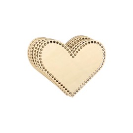 10 Inch 6 Pack Basket Bottom for Crochet Unfinished Wood Heart Shaped Weaving Knitting Base for Crafts