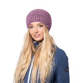 GIESSWEIN Kulmkogel Merino Hat for Men and Women, Breathable Knitted Hat Made of Merino Wool, Cap for Sports and Leisure, Soft, Warm, Stretch, Comfortable, Lined, lilac