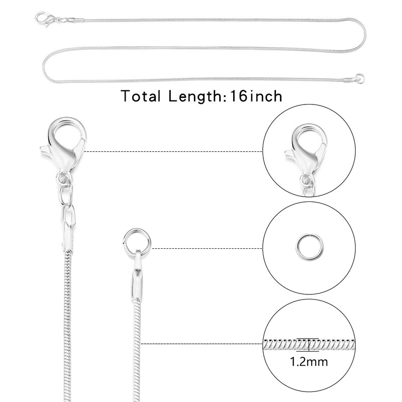 Topacket - Paquete de 24 cadenas de collar a granel,