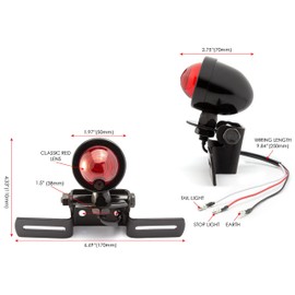 Alchemy Parts Motorbike LED Stop Light Tail Light - Classic Style - Custom Retro Vintage Bike