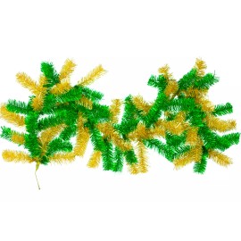 Lee Display 6FT St. Patrick's Day Garland Green and Gold Mix Tinsel Christmas Brush Garland