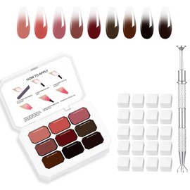 Ombre Gel Nail Polish Nail Sponges for Ombre 9 Series Colorful Blush Effect Gradient Painting Gel for Ombre Nails Multistyle French Manicure Nail Art DIY Home (A5, 1)