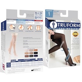 Truform Sheer Compression Stockings, 15-20 Mmhg, Women's Thigh Length, Denier Beige, Medical Support Hose Mujeres, X-Large