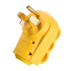 Riloer 50 Amp Male Replacement Plug with Handle, RV Electrical Connector, Compatible with NEMA 14-50P on RVs, Campers, Motorhomes, Trailers, and Power Cords requiring 125/250 V Connectors, 1 pc