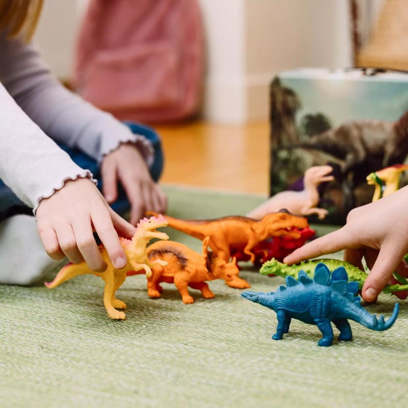 PLAYVIBE Dinosaur Toys for Kids 5-7. 12 Realistic Small Dinosaur