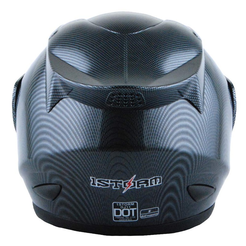 1Storm Motorcycle Bike Full FACE Helmet Mechanic Carbon Fiber Black