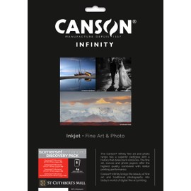Canson Infinity Somerset Discovery Pack 8 Sheets Smooth Soft Grain Textured 225gsm 240gsm 330gsm A4 21x29.7cm White Digital Photo Paper