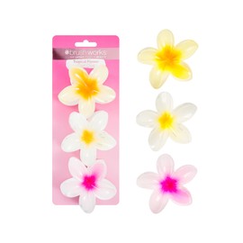 Brushworks Tropical Flower Claw Clips - 3 Pack