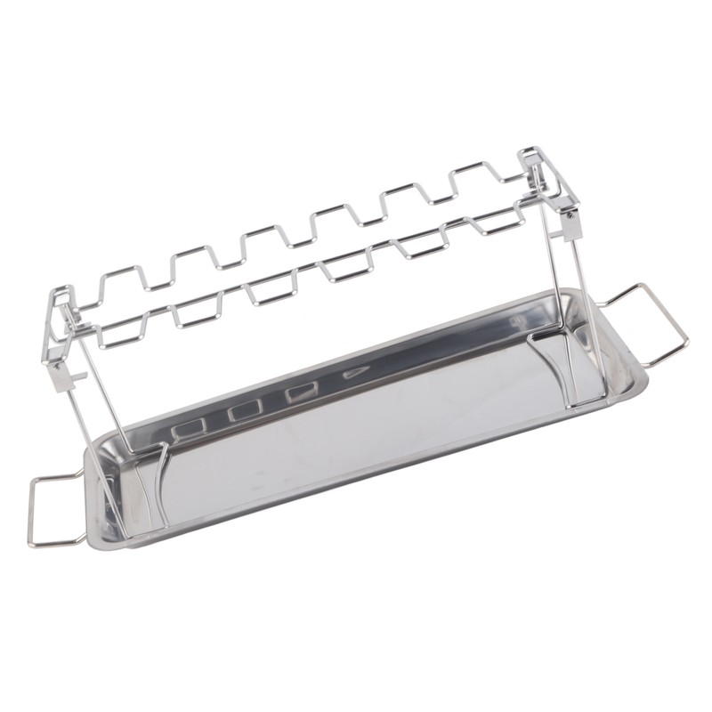 Chicken Leg Grill Rack with Drip Pan Stainless Steel Roaster