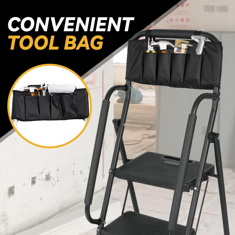 4 Step Ladder with Handrails & Attachable Tool Bag, 330