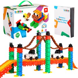 Beblox Building Blocks for Kids - 250-Piece Connecting Tiles Set - Interlocking Building Blocks for Kids, STEM Toys Kit, Fun & Educational Gifts for Boys & Girls, Preschool Learning Activities Ages 4+